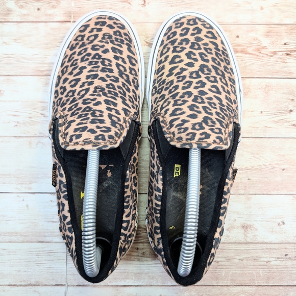 Vans Asher Deluxe Comfort Ortholite Cheetah Leopard Print Women's 6.5 Black Tan - Picture 5 of 13